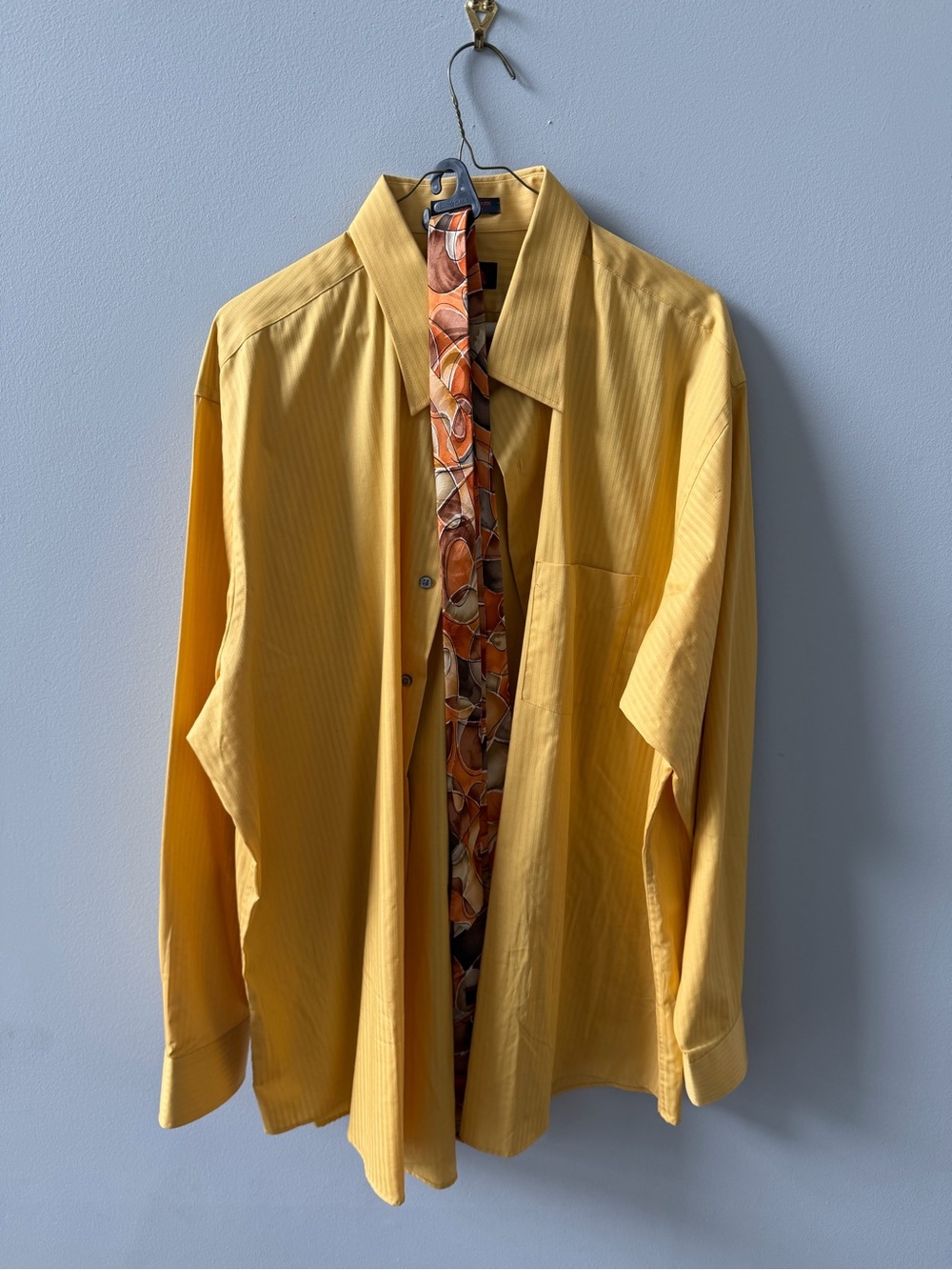 Men's Yellow Jerry Garcia Casual Button-Up Shirt